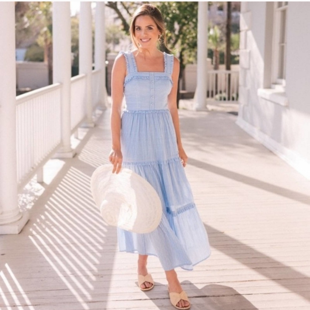 Gal Meets Glam Courtney Rio Stripe Maxi Dress NWT